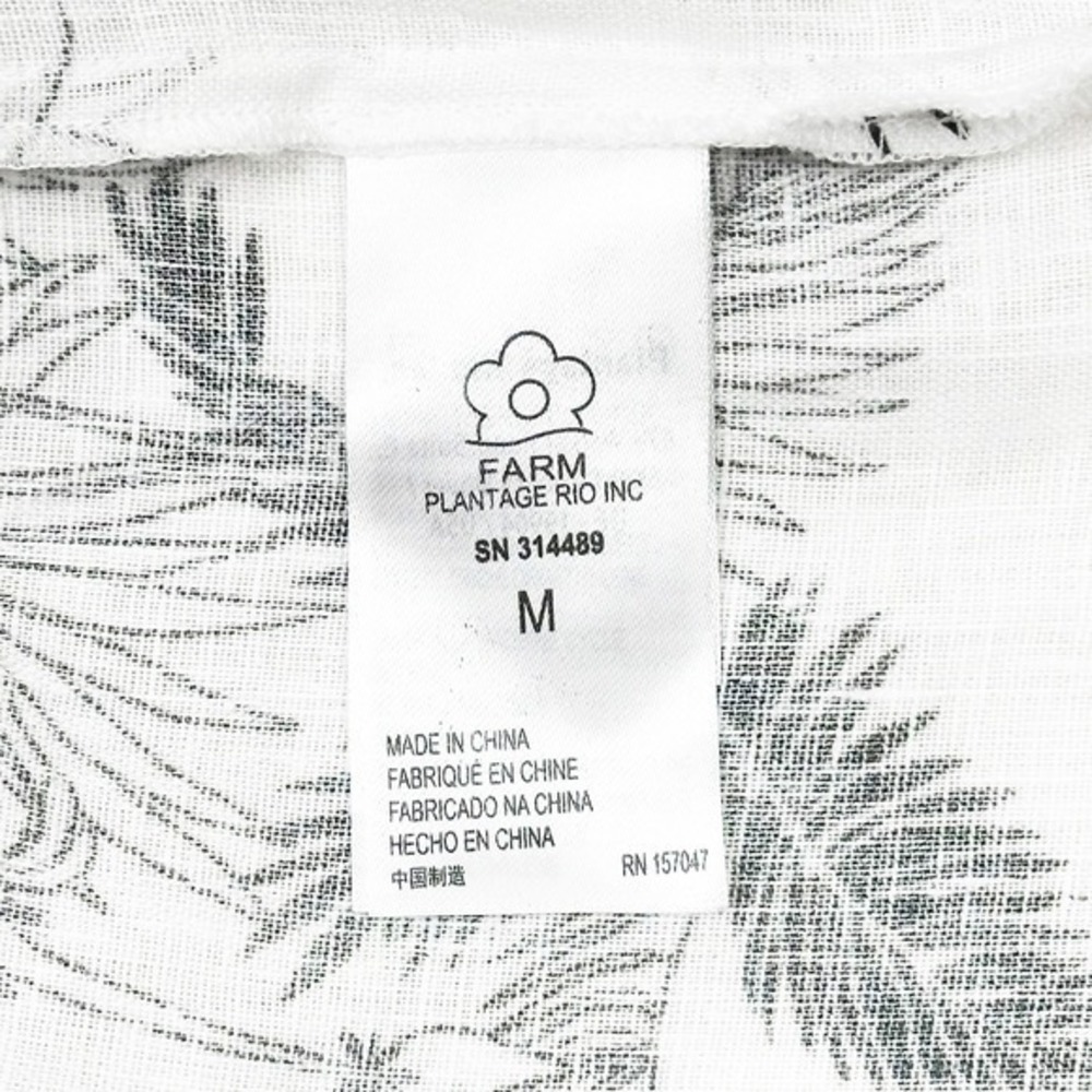Farm Rio x Mayara Ferrao Moto Love Shirt Size M Off-White Linen Longline Resort - Picture 12 of 12